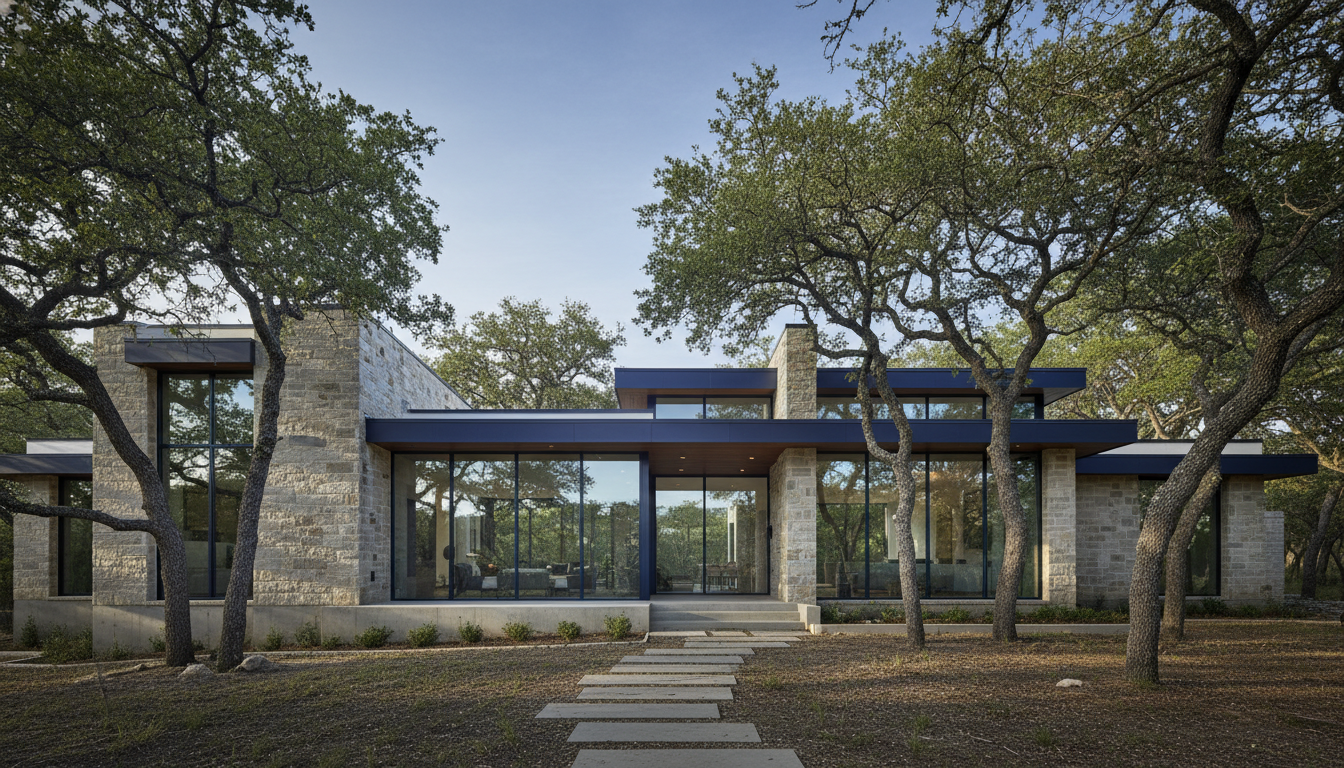 Modern energy-efficient home with geothermal heating and cooling